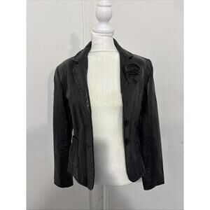 XOXO Black Leather Jacket Style‎ 641723 Size S New Buttery Soft Leather Y2K
